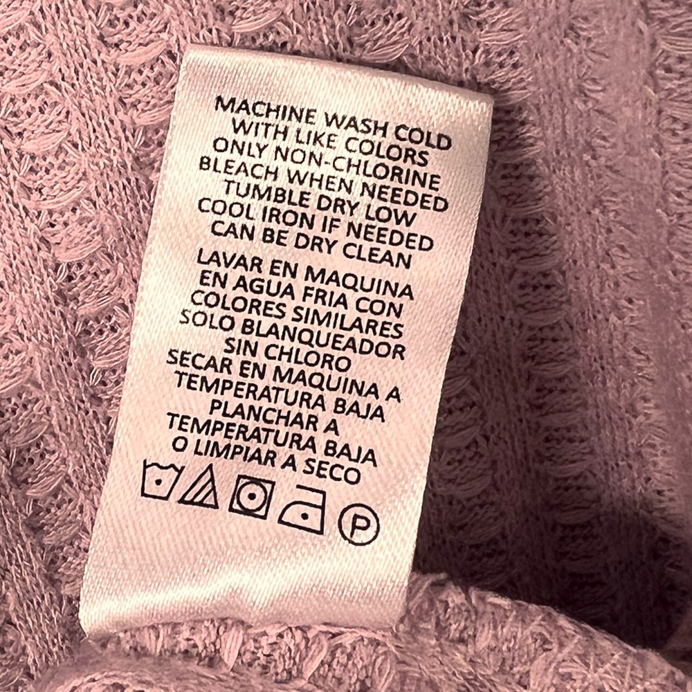 Chaser Waffle Knit Thermal Long Sleeve V-Neck Top Lilac Size XL - Picture 6 of 6